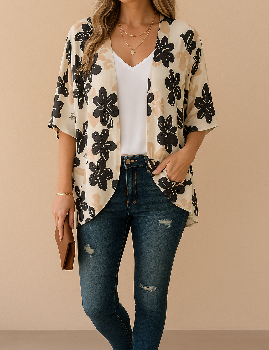 Amiri | Przewiewne damskie kimono z nadrukiem 2