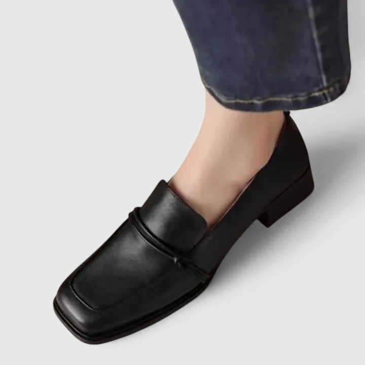 Czarne Mokasyny Damskie Skórzane, Klasyczne Wsuwane Obuwie na Lato, Wygodne i Eleganckie 3