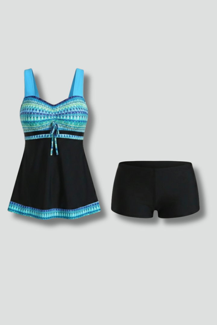Damski Kostium Kąpielowy Tankini Z Wiązaniem Z Przodu - Stylowy Strój Kąpielowy Dwuczęściowy Na Lato 1