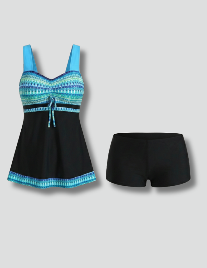 Damski Kostium Kąpielowy Tankini Z Wiązaniem Z Przodu - Stylowy Strój Kąpielowy Dwuczęściowy Na Lato 1