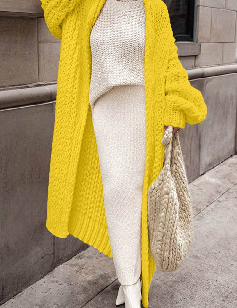 Damski Oversize Kardigan Longline z Grubej Dzianiny na Jesień i Zimę 7