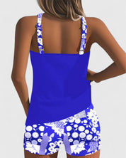 Damski Strój Kąpielowy Dwuczęściowy Tankini w Kwiatowy Wzór - Elegancki i Wygodny na Lato 2