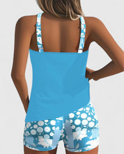 Damski Strój Kąpielowy Dwuczęściowy Tankini w Kwiatowy Wzór - Elegancki i Wygodny na Lato 3