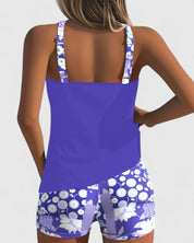 Damski Strój Kąpielowy Dwuczęściowy Tankini w Kwiatowy Wzór - Elegancki i Wygodny na Lato 7