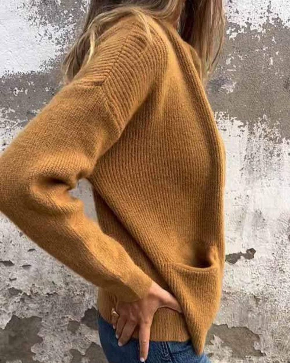 Damski dzianinowy kardigan z zamkiem i kieszeniami, luźny krój, casual i biurowy styl 5