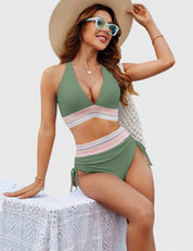 Damski kostium kąpielowy bikini z wysokim stanem - stylowy i wygodny na lato 4