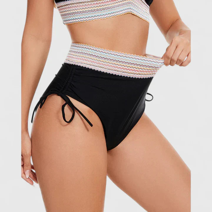 Damski kostium kąpielowy bikini z wysokim stanem - stylowy i wygodny na lato 8