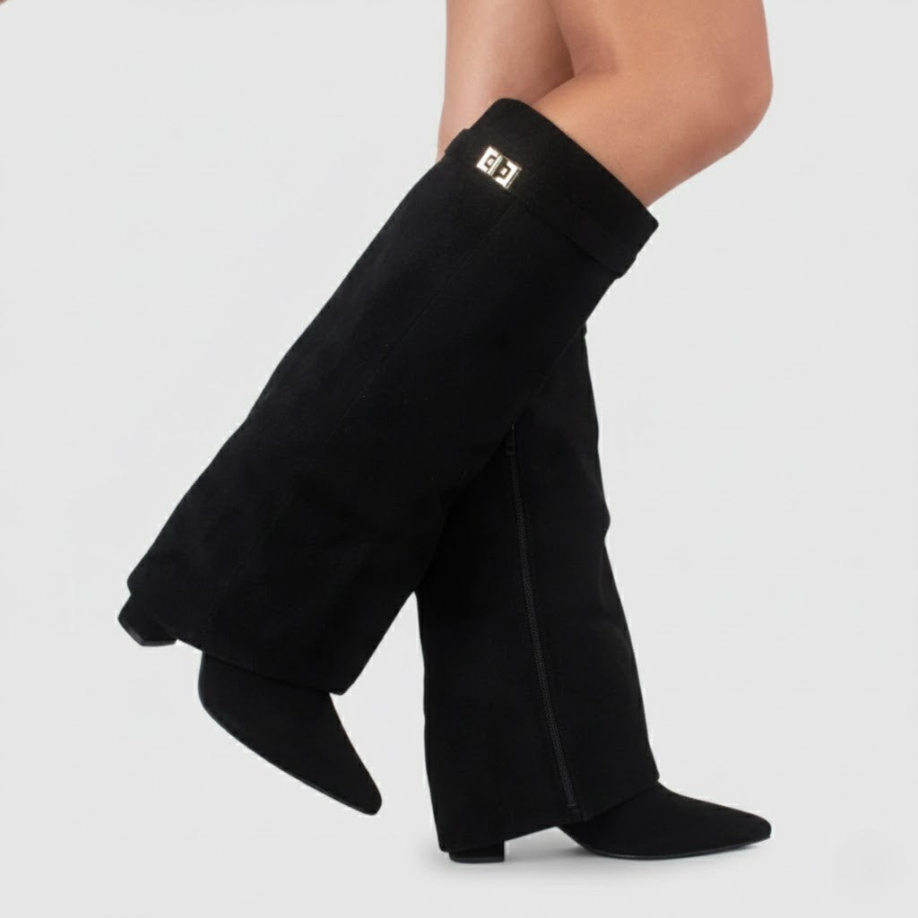 Damskie botki za kolano z klamrą - eleganckie i stylowe 0