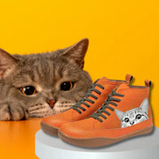 Damskie sneakersy za kostkę z motywem kota – Wygodne i stylowe 2