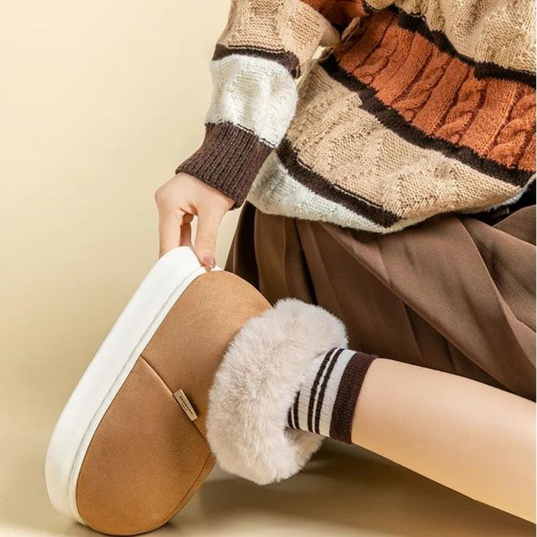 Damskie wsuwane buty zimowe z futrzaną wyściółką - wygodne i stylowe 2