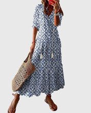Długa Letnia Sukienka Damska Boho Vintage - Elegancki Styl na Ciepłe Dni 0