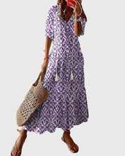 Długa Letnia Sukienka Damska Boho Vintage - Elegancki Styl na Ciepłe Dni 2