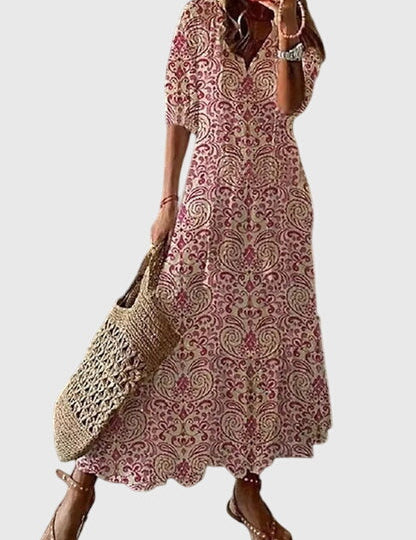 Długa Letnia Sukienka Damska Boho Vintage - Elegancki Styl na Ciepłe Dni 3