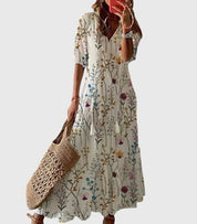 Długa Letnia Sukienka Damska Boho Vintage - Elegancki Styl na Ciepłe Dni 6