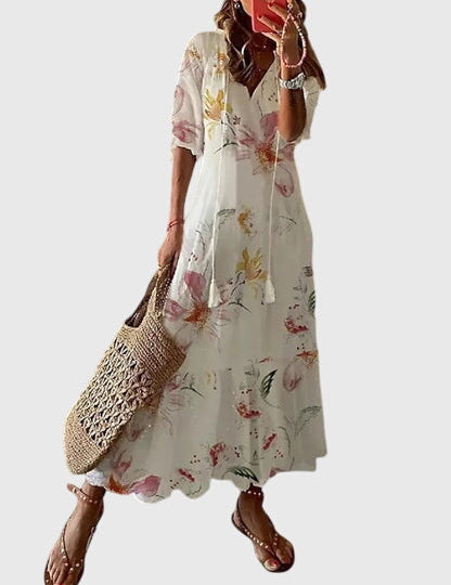 Długa Letnia Sukienka Damska Boho Vintage - Elegancki Styl na Ciepłe Dni 7