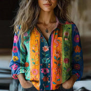 Elegancka Bluzka Damska z Długim Rękawem w Stylu Vintage Boho - Przewiewna i Modna 4