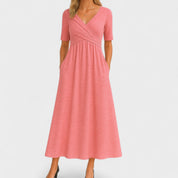 Elegancka Sukienka Midi Na Wesele - Stylowa Sukienka Koktajlowa Midi Dla Kobiet, Idealna Na Każdą Okazję 4