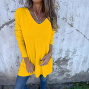 Elegancki Top Damski Oversize z Dekoltem w Kształcie V na Każdą Okazję - Topy Damskie Stylowe 9