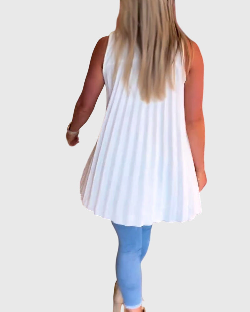 Elegancki top bez rękawów z falbankami dla kobiet na lato 3