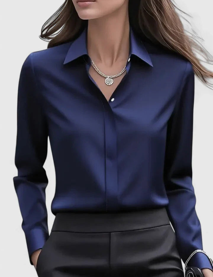Elegancki top damski z kołnierzykiem - idealny na każdą okazję 0