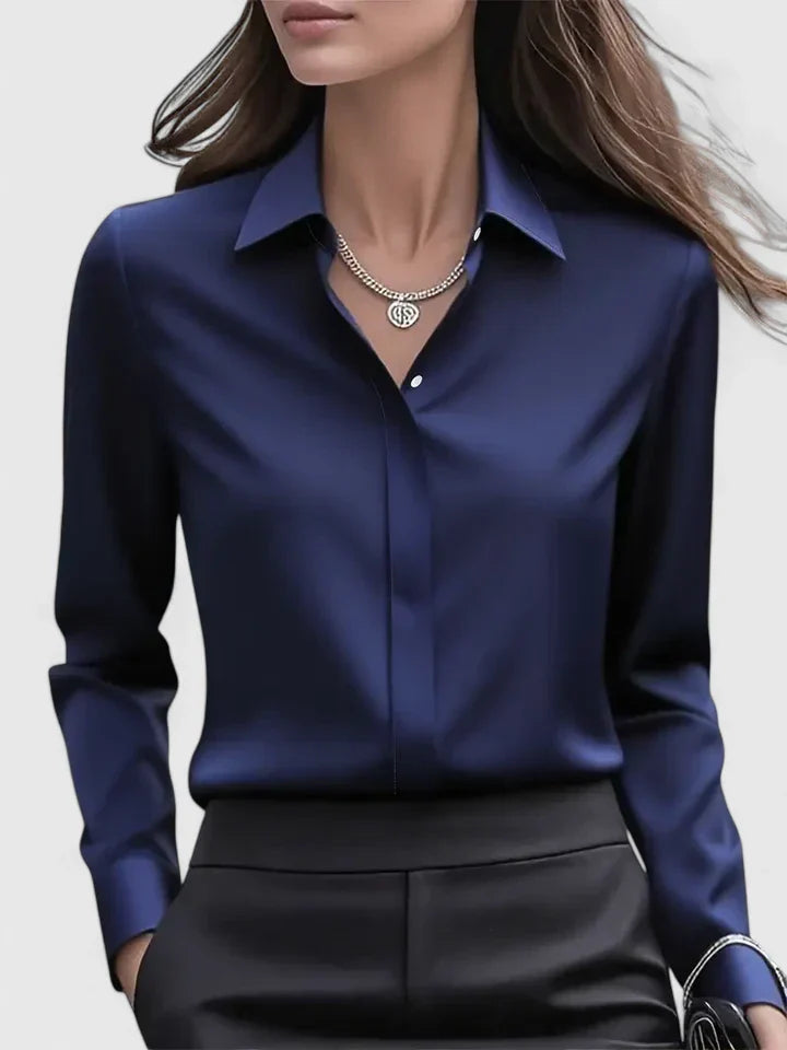 Elegancki top damski z kołnierzykiem - idealny na każdą okazję 0
