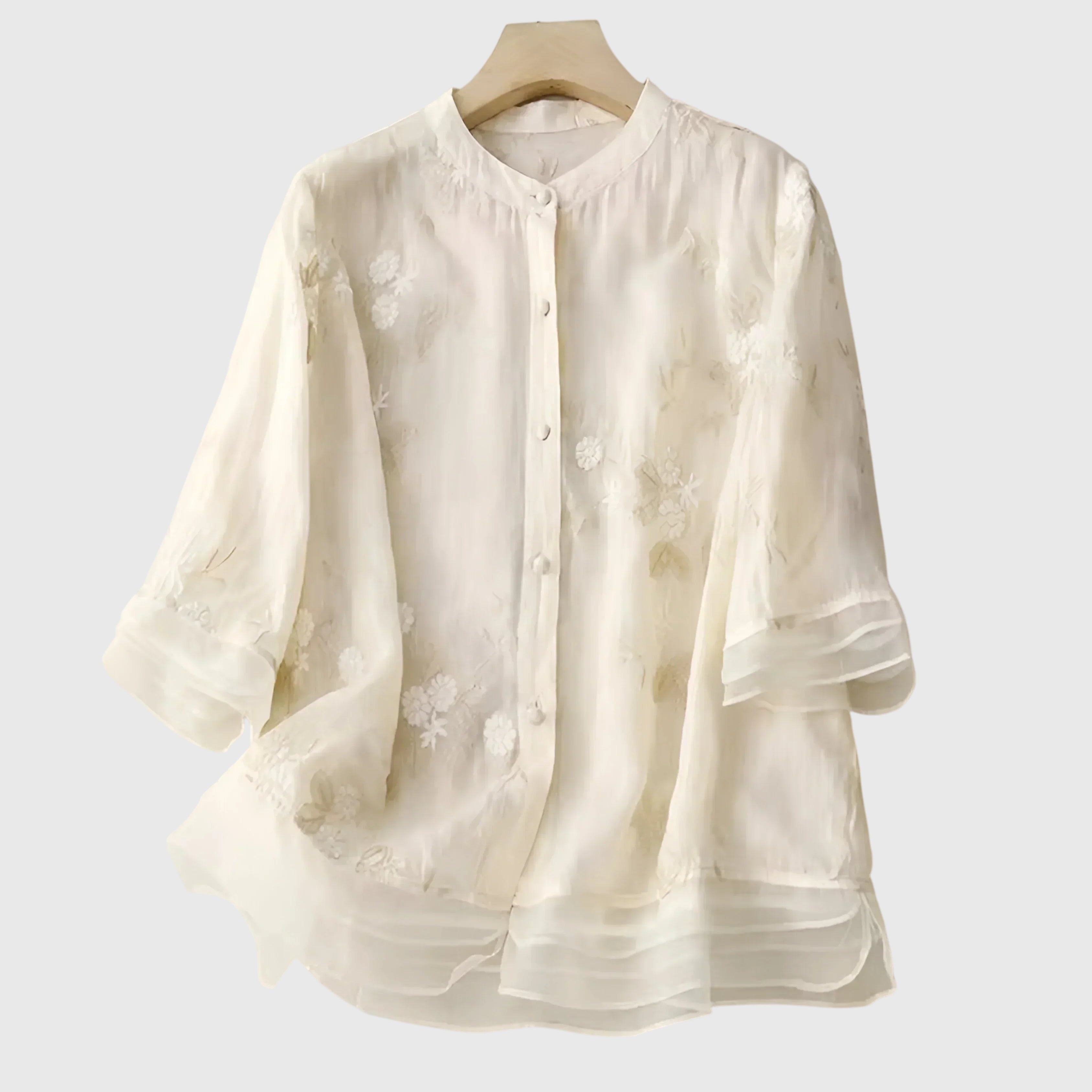 Elegancki top z haftowanymi kwiatami dla kobiet - Casual i stylowy 0