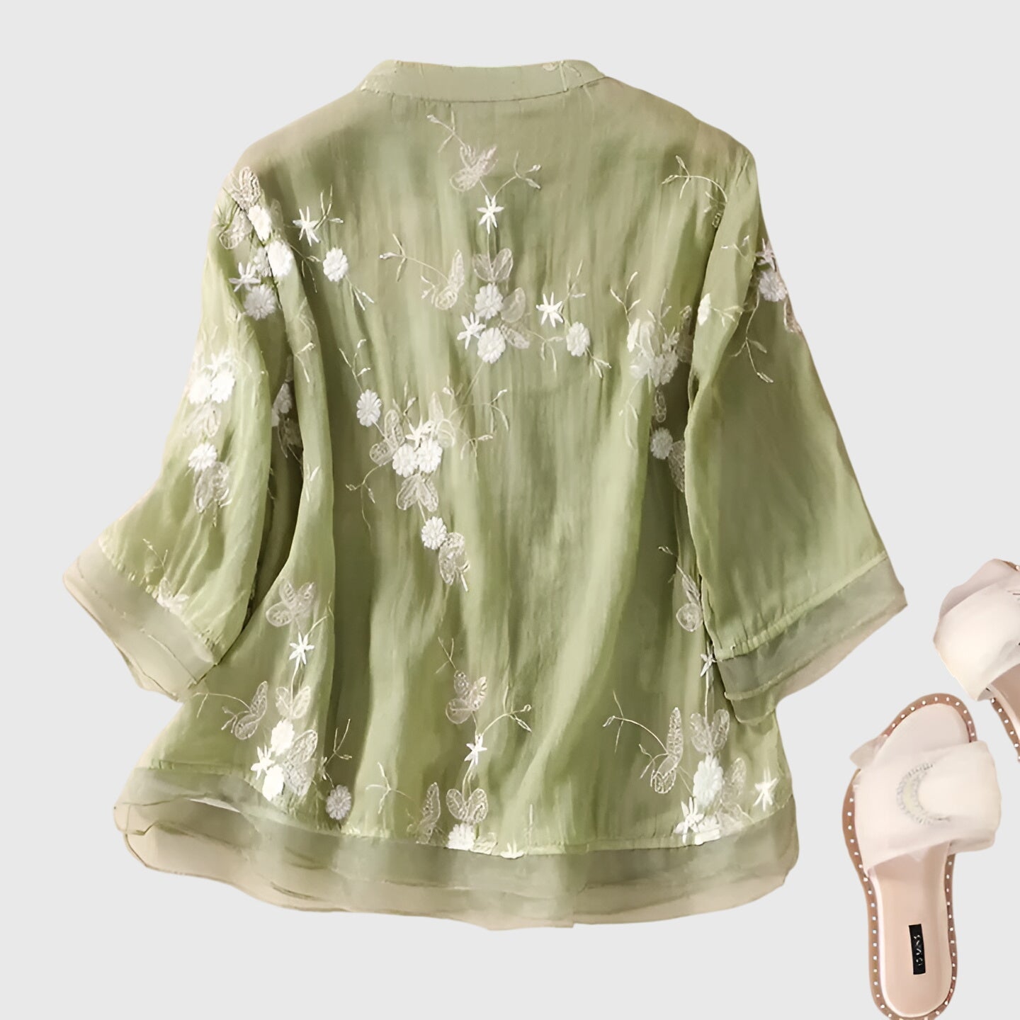 Elegancki top z haftowanymi kwiatami dla kobiet - Casual i stylowy 2