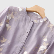 Elegancki top z haftowanymi kwiatami dla kobiet - Casual i stylowy 5
