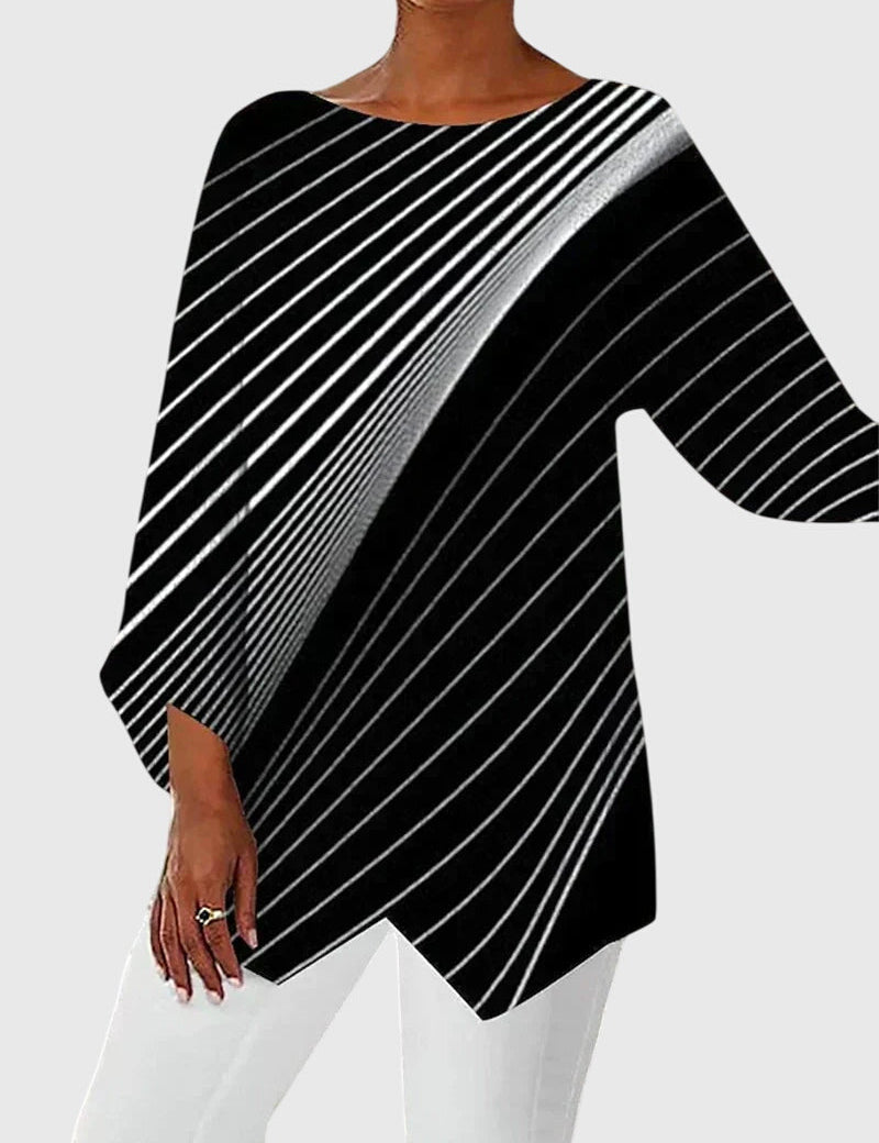 Elegancki top z okrągłym dekoltem dla kobiet - stylowy i wygodny 1