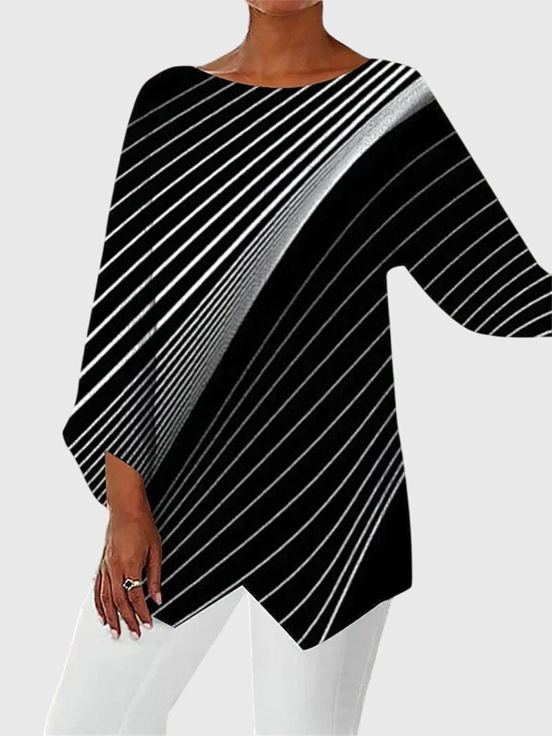 Elegancki top z okrągłym dekoltem dla kobiet - stylowy i wygodny 1