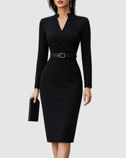 Elegancka czarna sukienka midi dla kobiet - ponadczasowy styl na każdą okazję