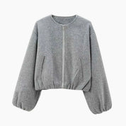Leonie | Damska kurtka typu bomber oversize z bufiastymi rękawami i zamkiem błyskawicznym 2