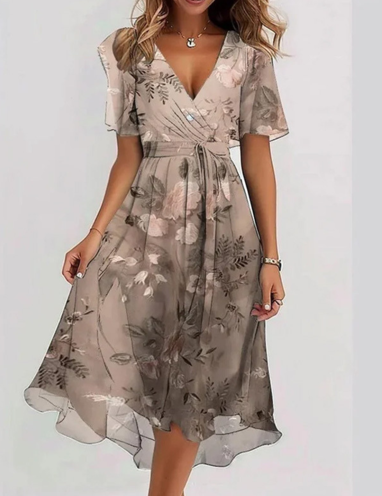 Letnia Sukienka Boho-Chic z Osłoną Brzucha dla Kobiet 0