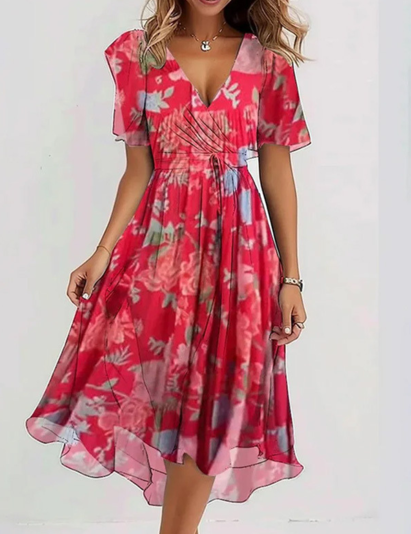Letnia Sukienka Boho-Chic z Osłoną Brzucha dla Kobiet 1