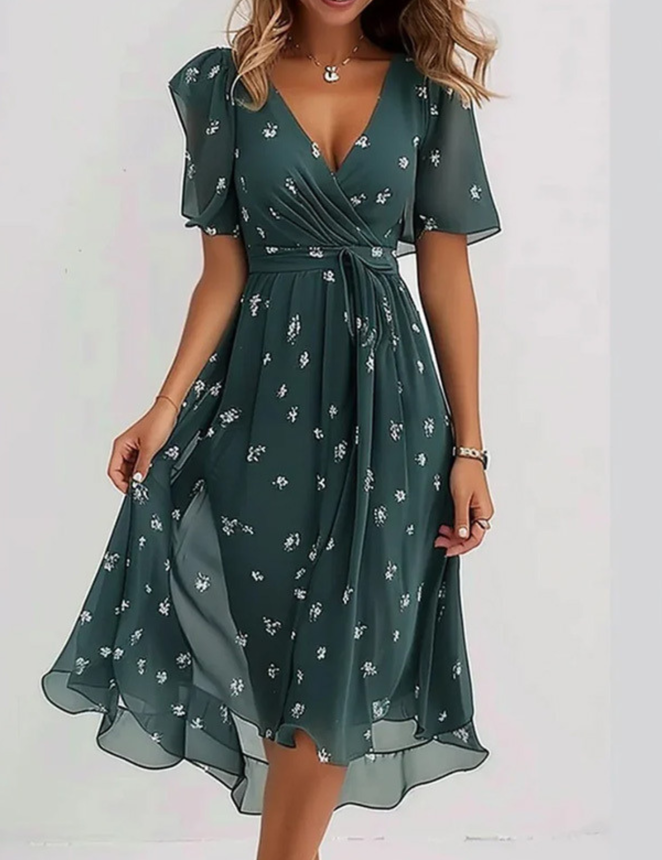 Letnia Sukienka Boho-Chic z Osłoną Brzucha dla Kobiet 2