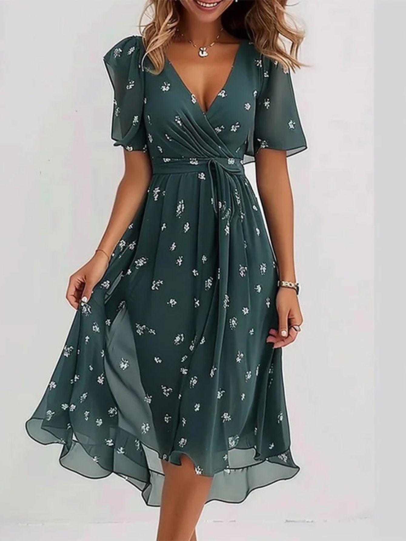Letnia Sukienka Boho-Chic z Osłoną Brzucha dla Kobiet 2