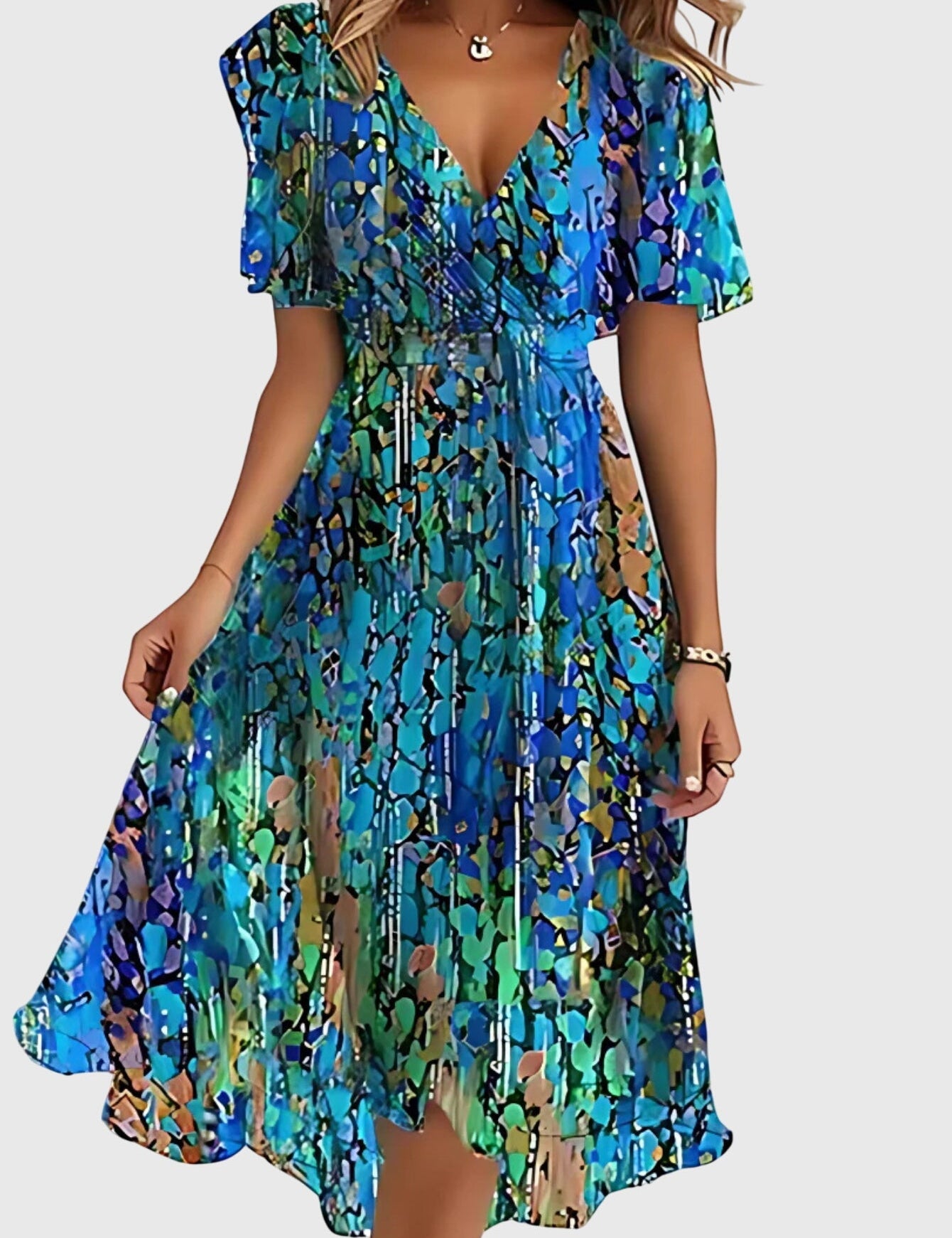 Letnia Sukienka Boho-Chic z Osłoną Brzucha dla Kobiet 4