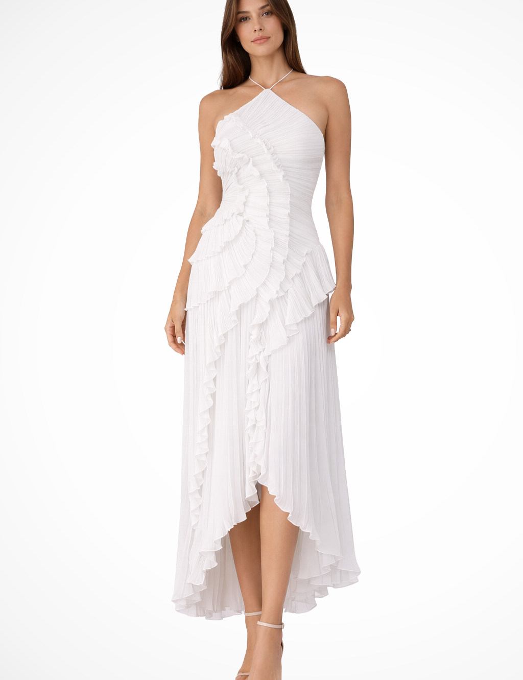 Letnia sukienka maxi dla kobiet, wiązana na szyi, bez rękawów, z odkrytymi plecami, elegancka i stylowa 2