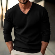 Lukas | Herren Slim-Fit Feinstrick-Pullover V-Ausschnitt gerippte Bündchen 11