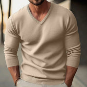 Lukas | Herren Slim-Fit Feinstrick-Pullover V-Ausschnitt gerippte Bündchen 7