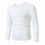 Lukas | Herren Slim-Fit Feinstrick-Pullover V-Ausschnitt gerippte Bündchen 8