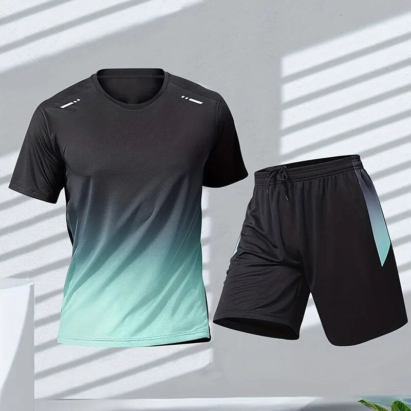 Męski Zestaw Odzieży Sportowej Z Elastycznym Pasem I Szybkoschnącym Materiałem - Styl I Wygoda Na Treningi 2