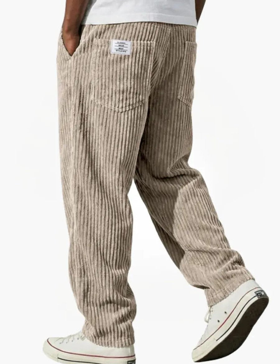 Moritz | Herren Lockere Cord-Hose mit Elastikbund Gerade Passform 3