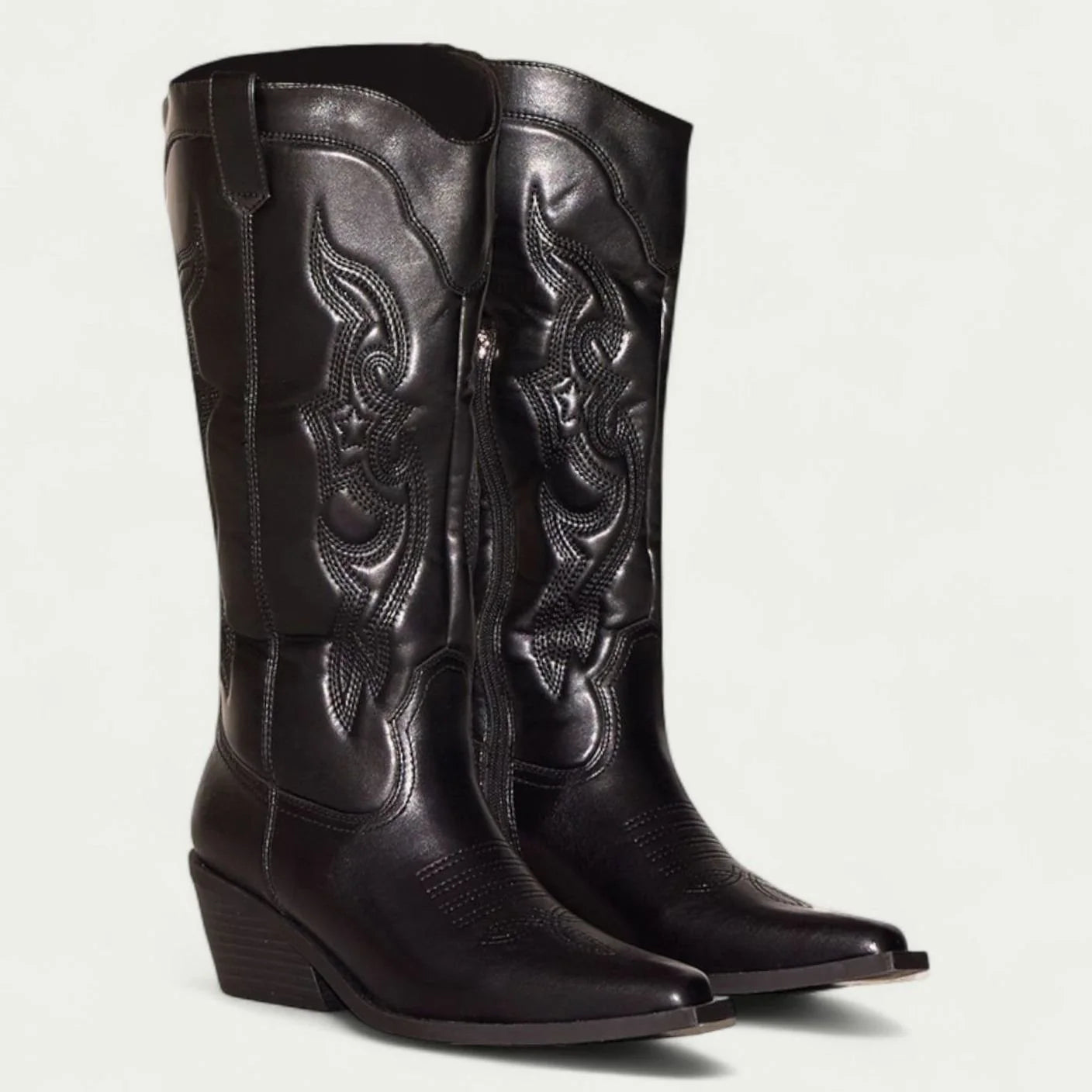 Nora | Damen Kniehohe Westernstiefel mit Spitzer Zehenpartie 0