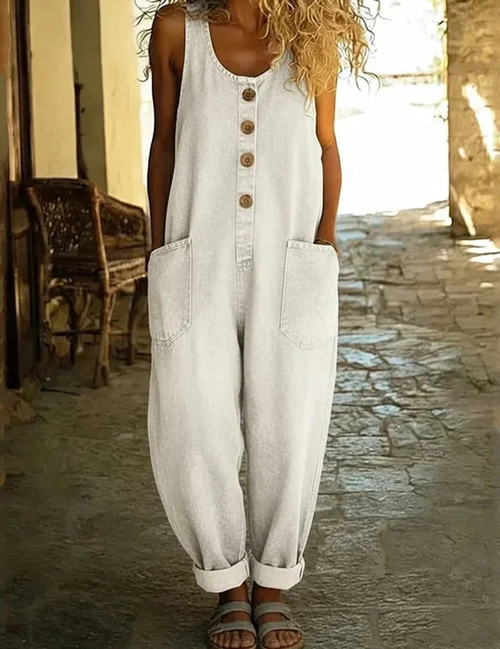 Ogrodniczki Damskie Jeansowe W Stylu Vintage - Wygodne Spodnie Ogrodniczki Damskie Idealne Na Co Dzień 3