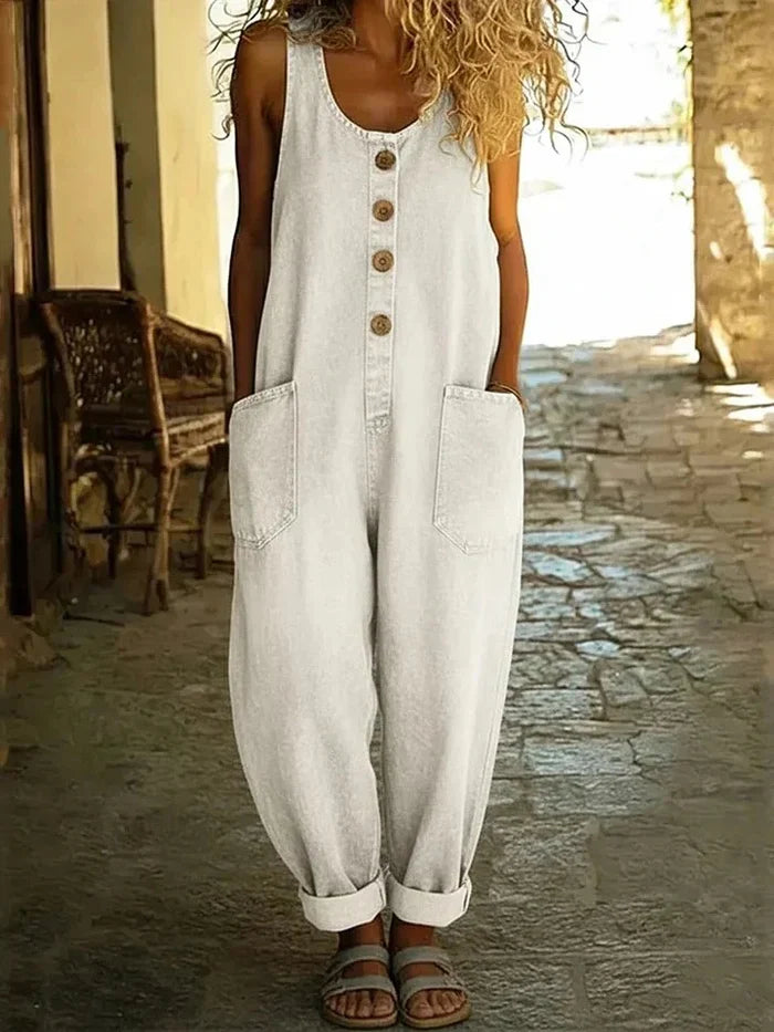 Ogrodniczki Damskie Jeansowe W Stylu Vintage - Wygodne Spodnie Ogrodniczki Damskie Idealne Na Co Dzień 3