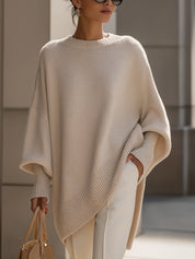 Oversize'owy sweter z asymetrycznym dołem dla kobiet 0