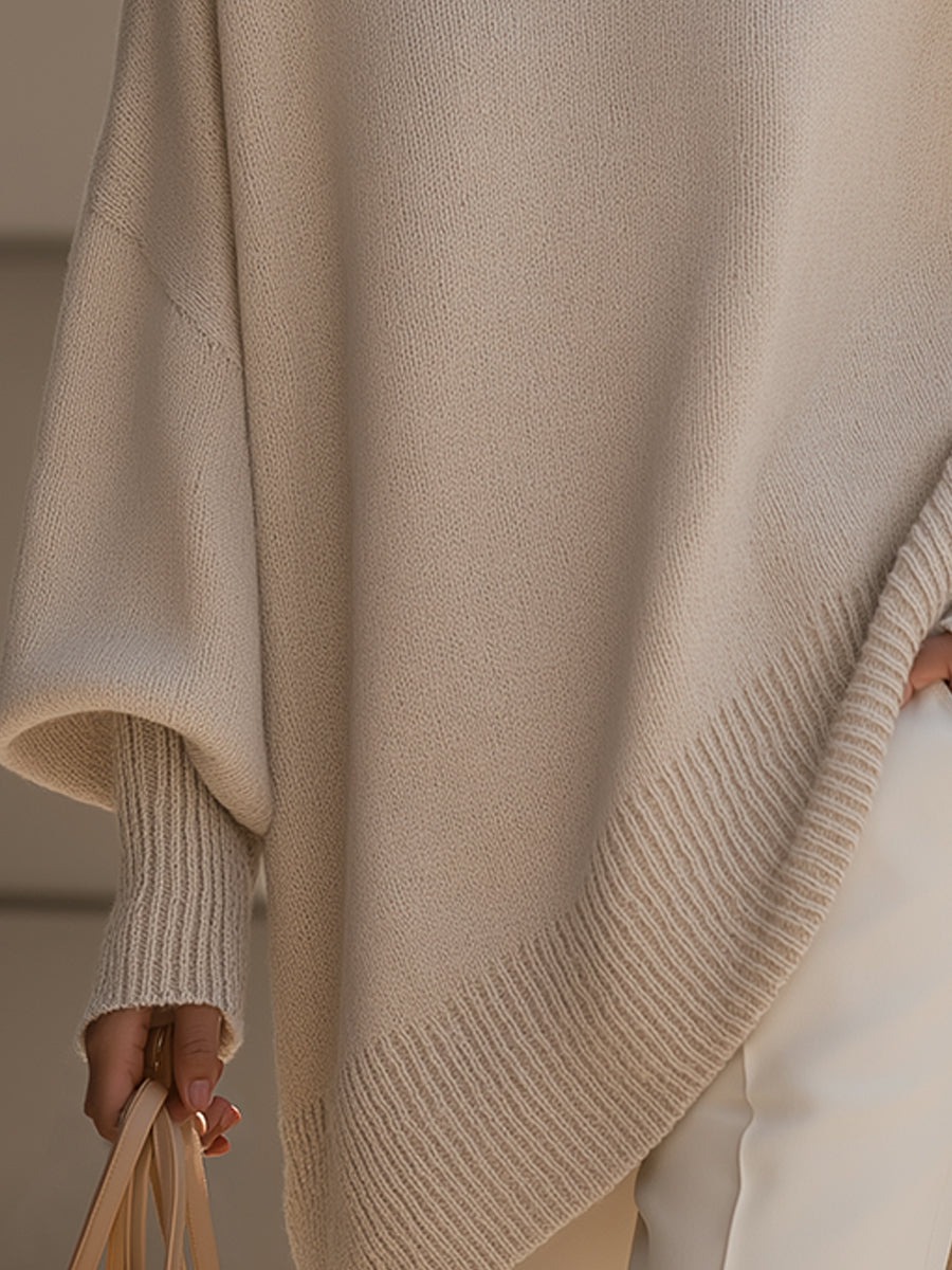 Oversize'owy sweter z asymetrycznym dołem dla kobiet 2