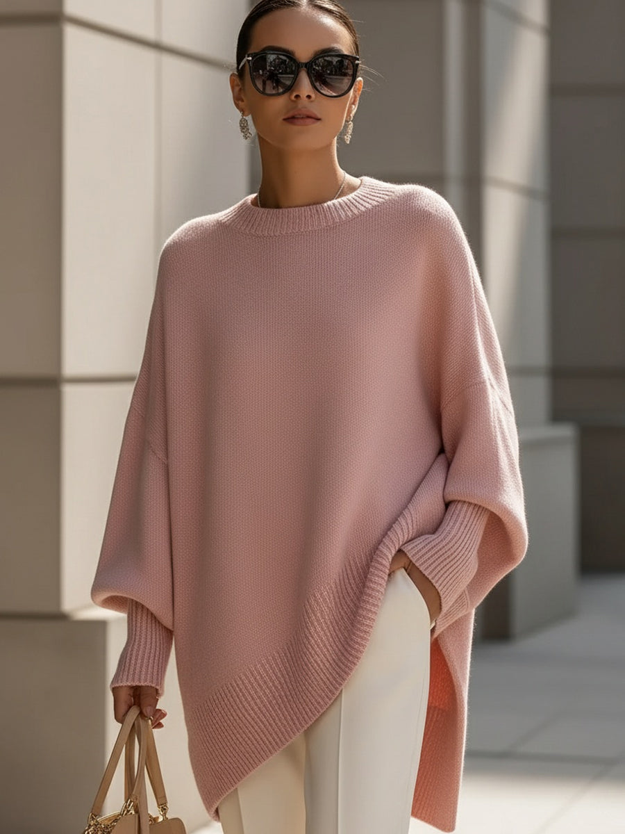 Oversize'owy sweter z asymetrycznym dołem dla kobiet 5