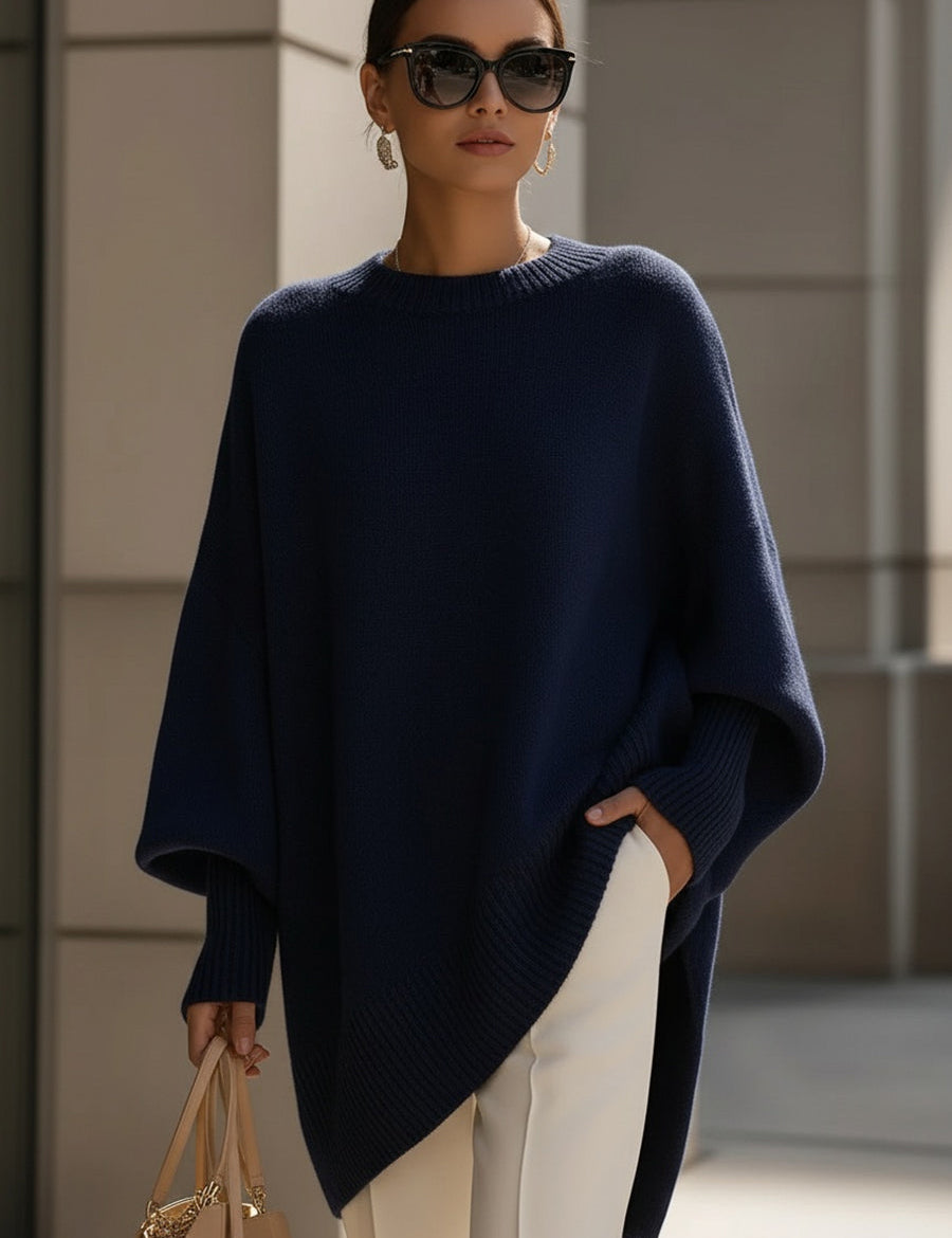 Oversize'owy sweter z asymetrycznym dołem dla kobiet 6